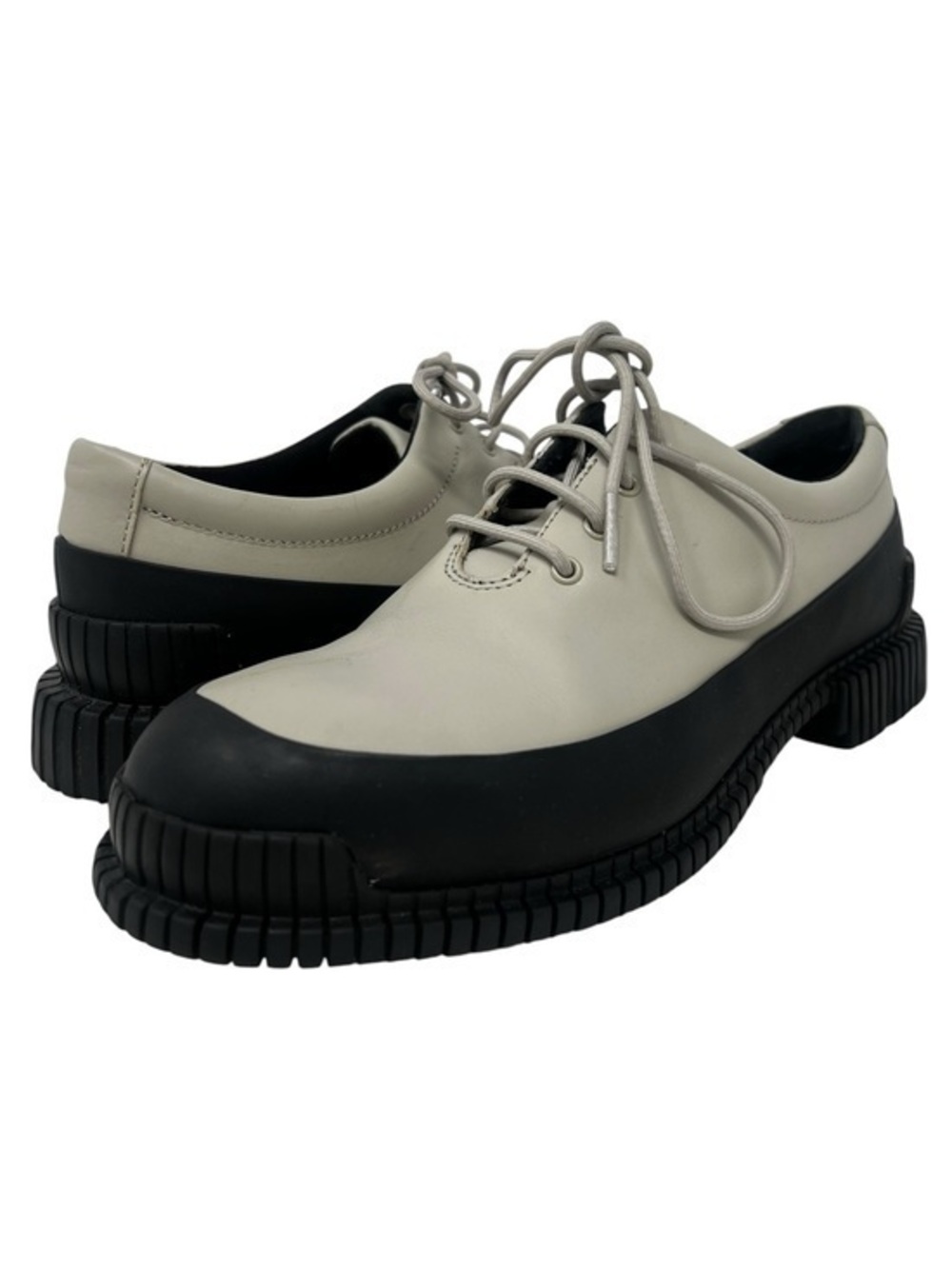 Camper Low-Top Lace-Up Shoes in Light Gray and Black